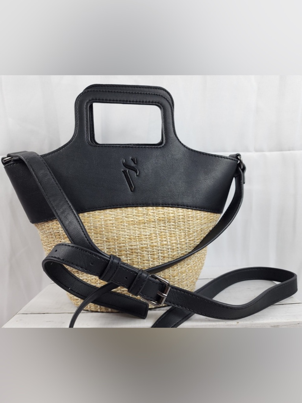 Simply Vera Vera Wang Top Handle Straw Satchel Bag